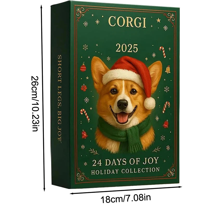 2025, 24 Days Countdown With Cute Corgi Mini Ornaments, Dog-Themed Christmas Decoration Set For Home Décor
