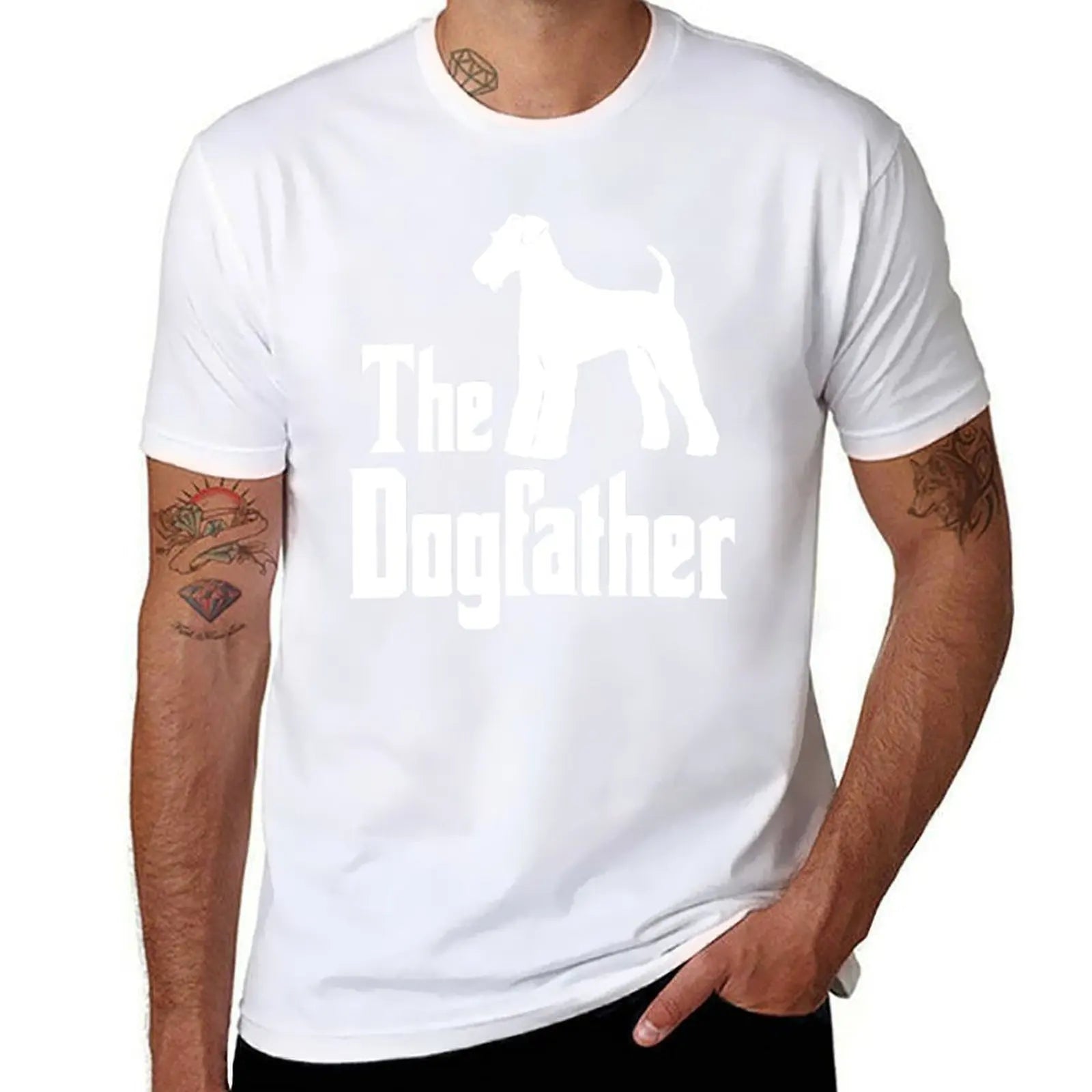 The Dogfather Airedale Terrier silhouette funny T-Shirt