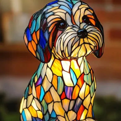 Dog Resin LED Night Light Art Animal Statue Creative Home Desktop Decoration Ornament