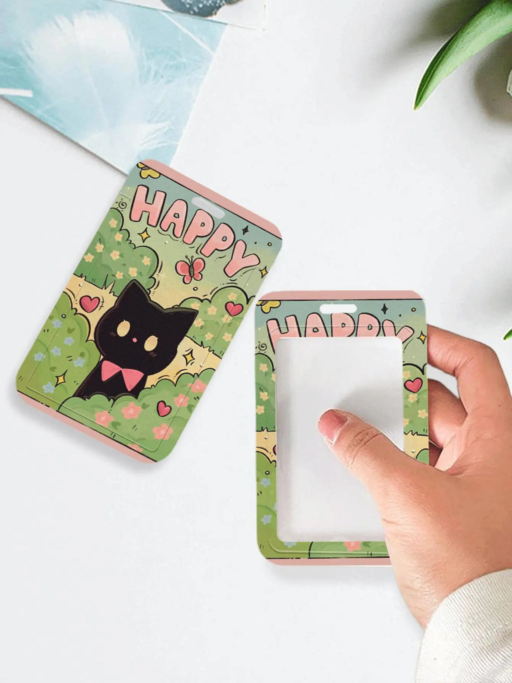 Cute Black Cat Bank Business Work Card Holder