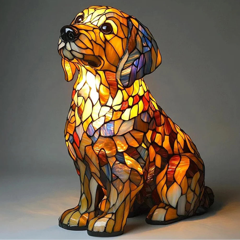 Dog Glass Lamp