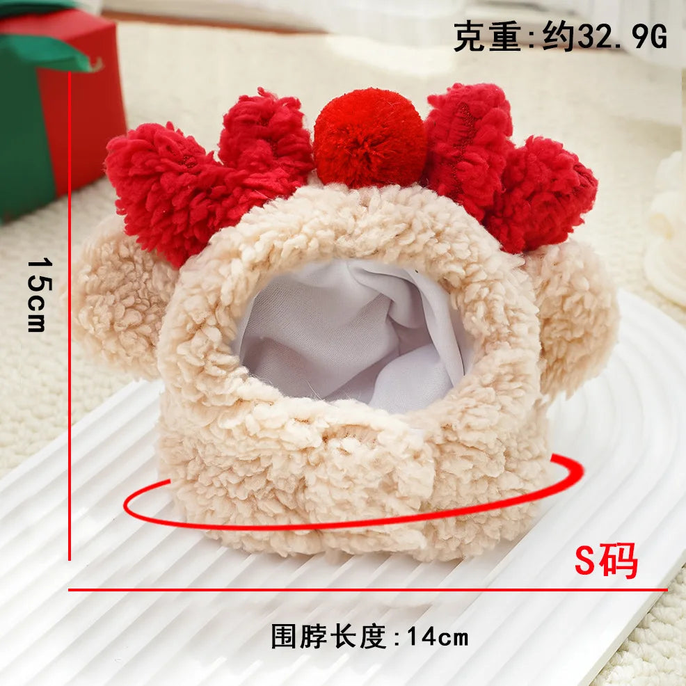 Christmas Santa Hat Dog Christmas Outfit Costume Hat and Scarf Winter Pet Accessory for Small Medium Large Dog