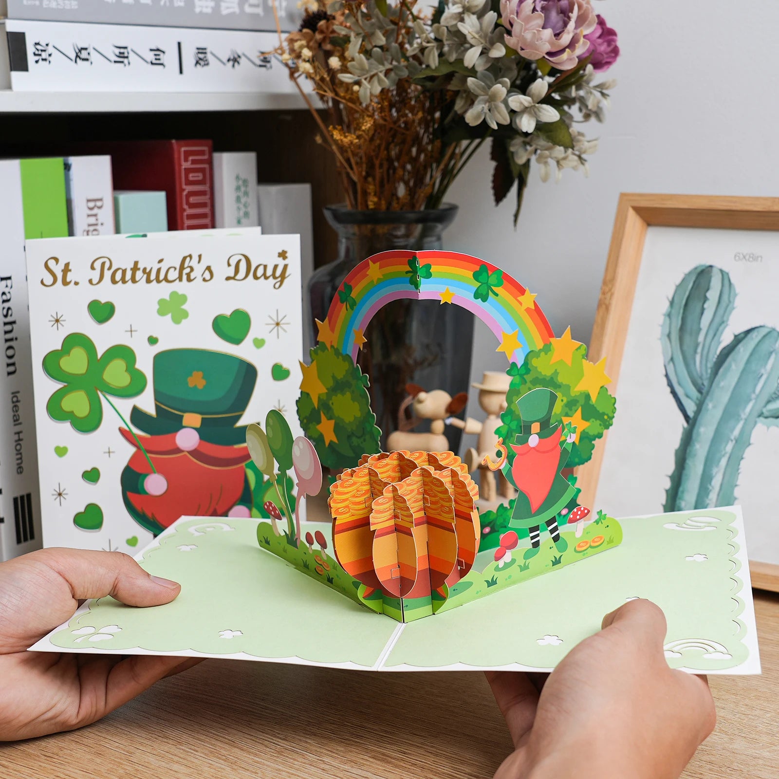 Happy St Patrick's Day Pop Up Card 3D Greeting Cards Festival Gift Clover