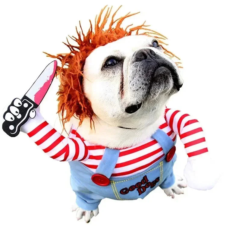 Halloween Funny Dog Clothes for Small Medium Dogs Cats Party Dressed Up Cosplay Costumes Bulldog French Chihuahua Pet Outfits