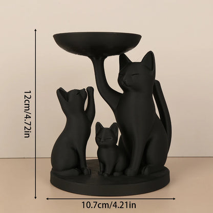 Black Cat Family Shaped Storage Tray