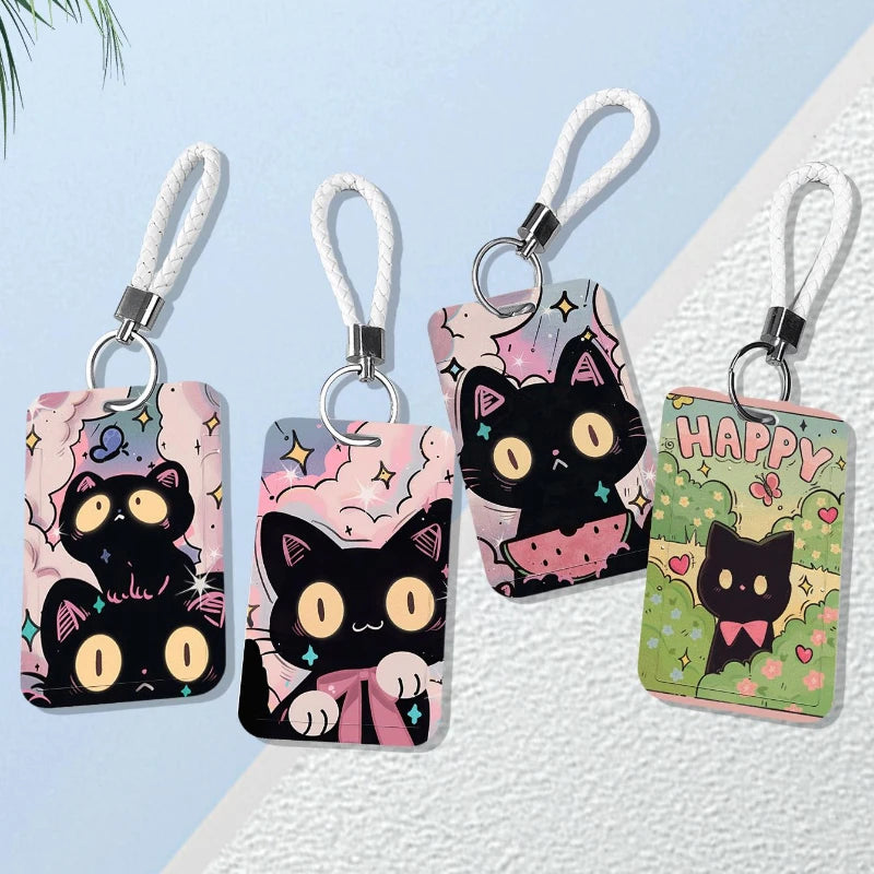 Cute Black Cat Bank Business Work Card Holder