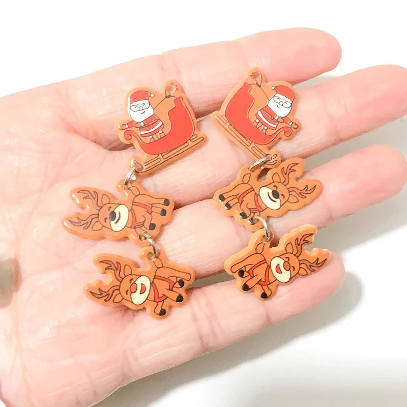 Yak Raccoon Christmas Tree Acrylic Charms Wholesale Bulk for Earring DIY Accessories 5PCS/LOT