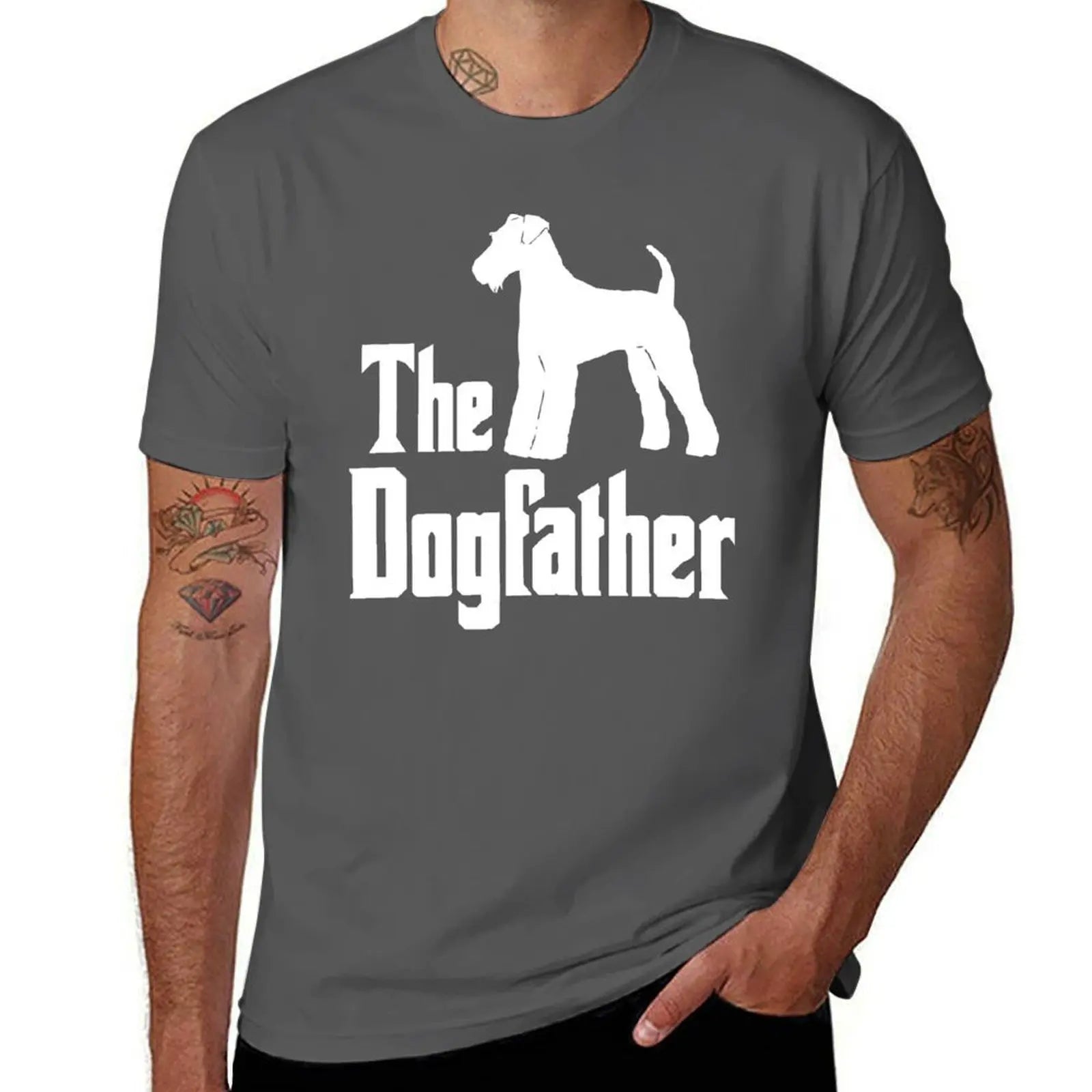 The Dogfather Airedale Terrier silhouette funny T-Shirt