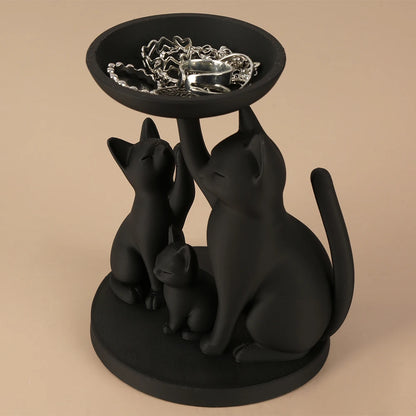 Black Cat Family Shaped Storage Tray