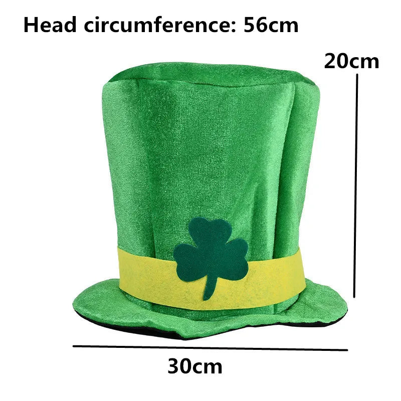 St. Patrick's Day Hat, Festival Party, Digital Print, Irish Green Clover