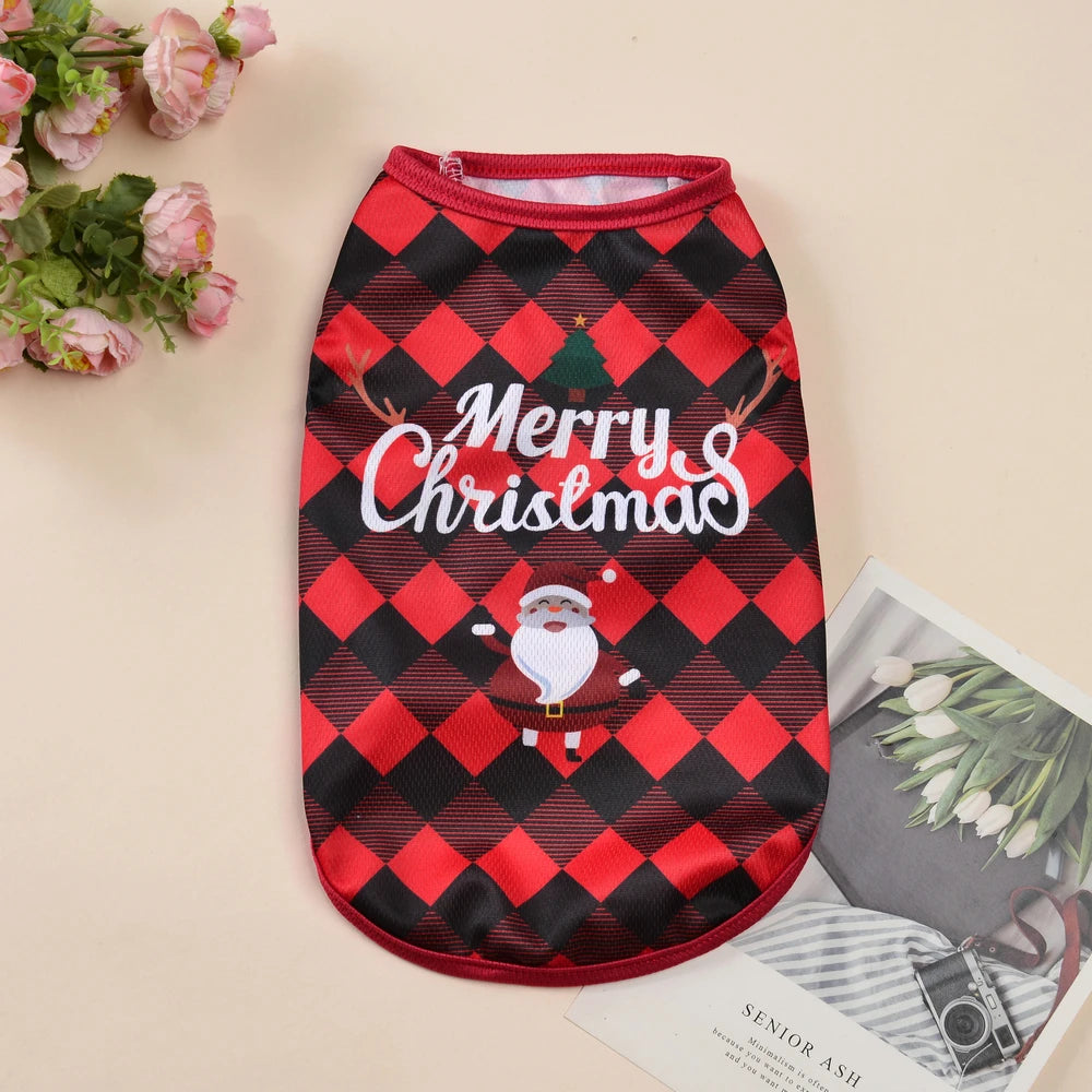 Christmas Pet Dog Cosplay Costume For Small Medium Dogs Cats Santa Claus Puppy Vest Coat Chihuahua Outfits Yorkshire Clothing