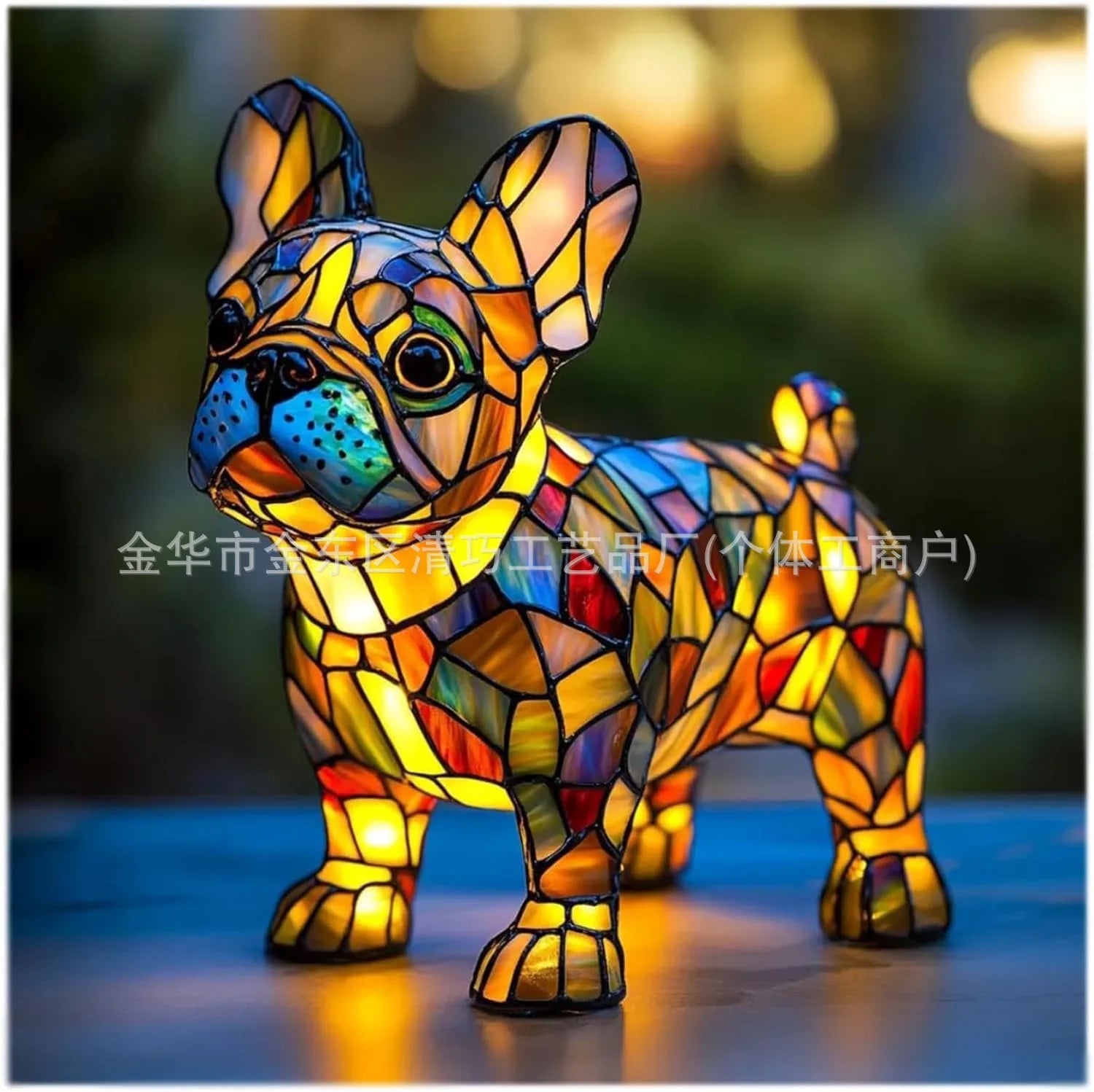 Dog Resin LED Night Light Art Animal Statue Creative Home Desktop Decoration Ornament