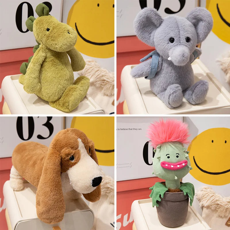 Basset Hound, Dinosaur, Chomper, Elephant, Stuffed Accompany Toys