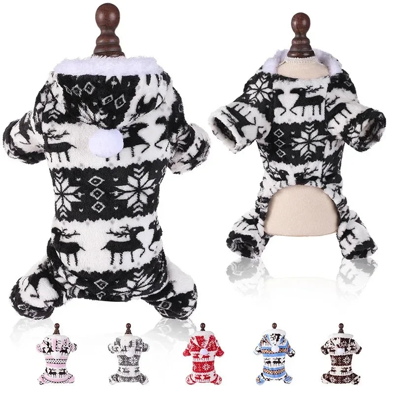 Dog Christmas holiday clothes super soft coral fleece pet clothes warm cotton coatsoft coral fleece clothes for autumn winter