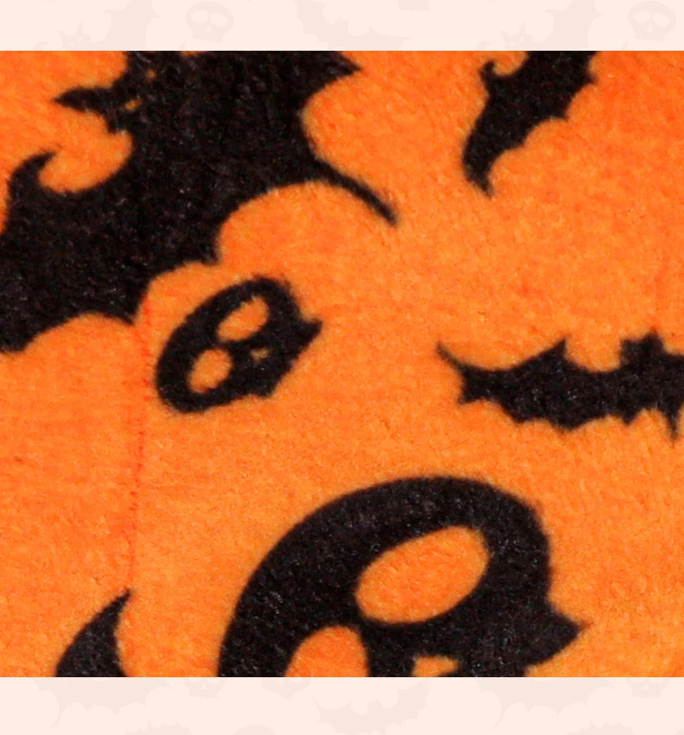 Halloween Dog Pajamas Costume: Four-legged outfit with bat and skull patterns, perfect for small, medium, and large dogs
