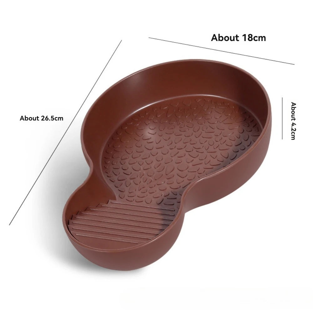 Turtles Bathing Pool Water Bowl with Slip Proof 35x28.50cm Friendly Habitat with Steps for Reptiles Resting and Soaking