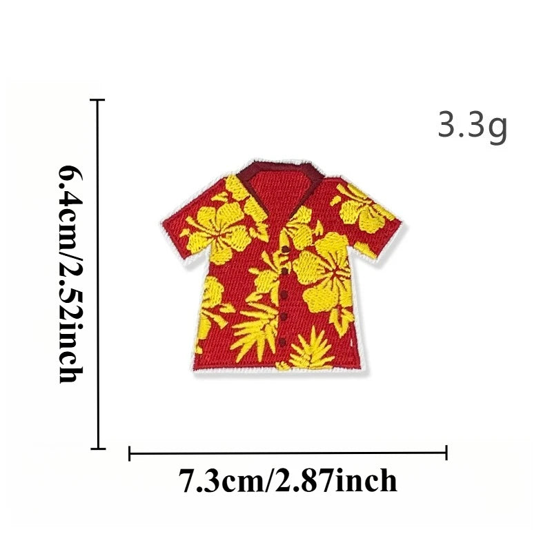 Summer Hot Hawaii Beaches Sun Hula Sea Iron-on Sew Embroidery Badge Patches DIY T-shirt Hat Backpack Clothing Appliques Sticker