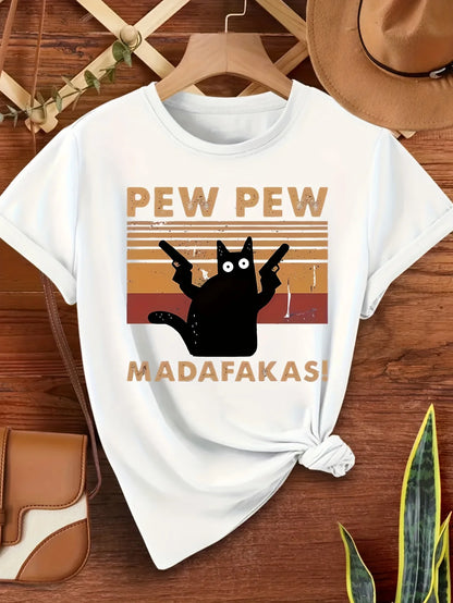 Black Cat "Pew Pew" T-Shirt