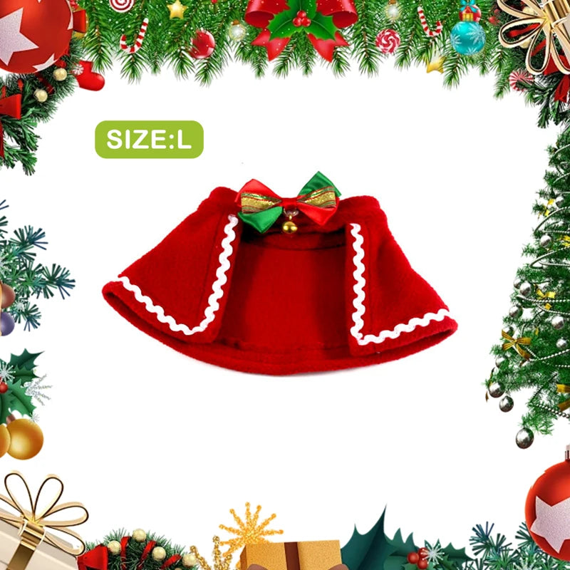 Festive Cat Dog Santa Hat & Scarf Christmas Outfit - Small Dog Holiday Apparel