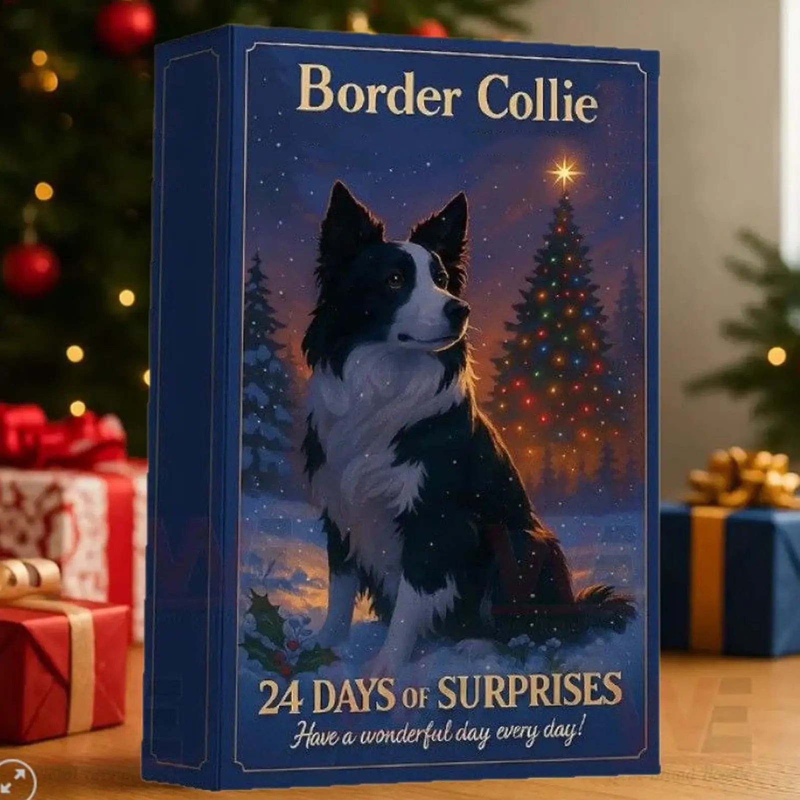 Christmas Calendar 2025 2D Acrylic Advent Dog Figurines 24-Day Animal Calendar Christmas Decorations for Kids Adults Home Decor