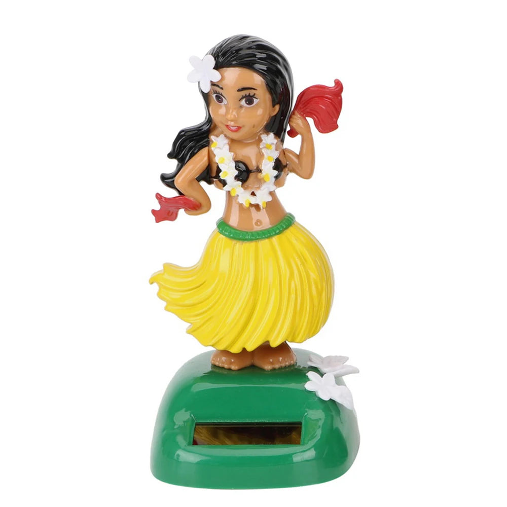Car Decoration Hawaii Girl Interior Accessories Car Ornaments Auto Interior Shaking Head Toy Solar Hula Decompression