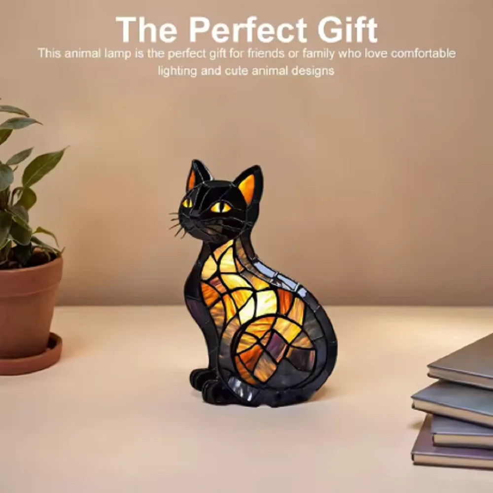 Dog & Cat Glass Lamp