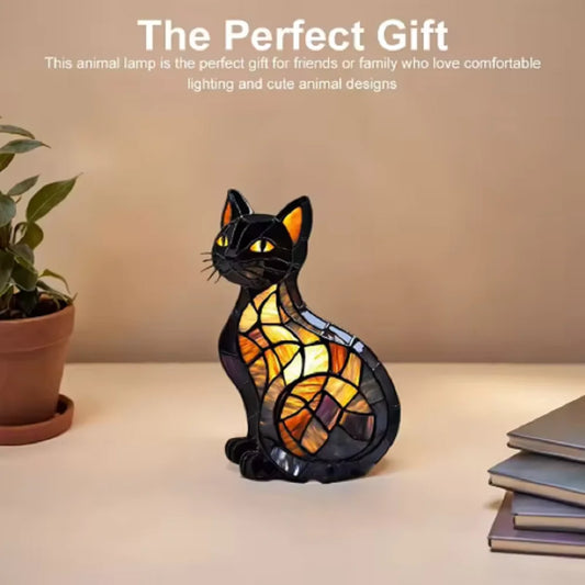 Dog & Cat Glass Lamp