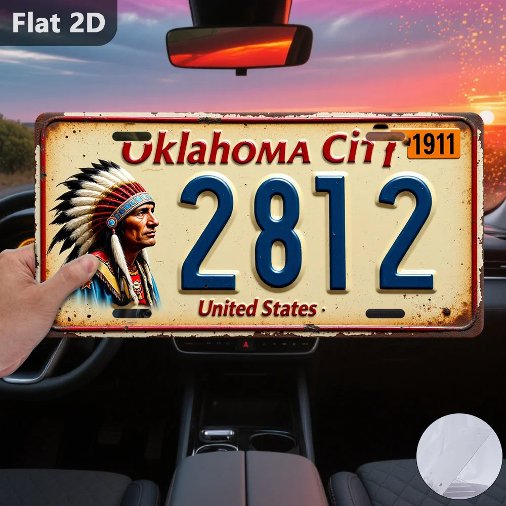 2D Flat,1pc Oklahoma City Band Performance Vintage Metal Sign - Retro Wall Plaque Suitable for Home, Garage, Cafe & Garden