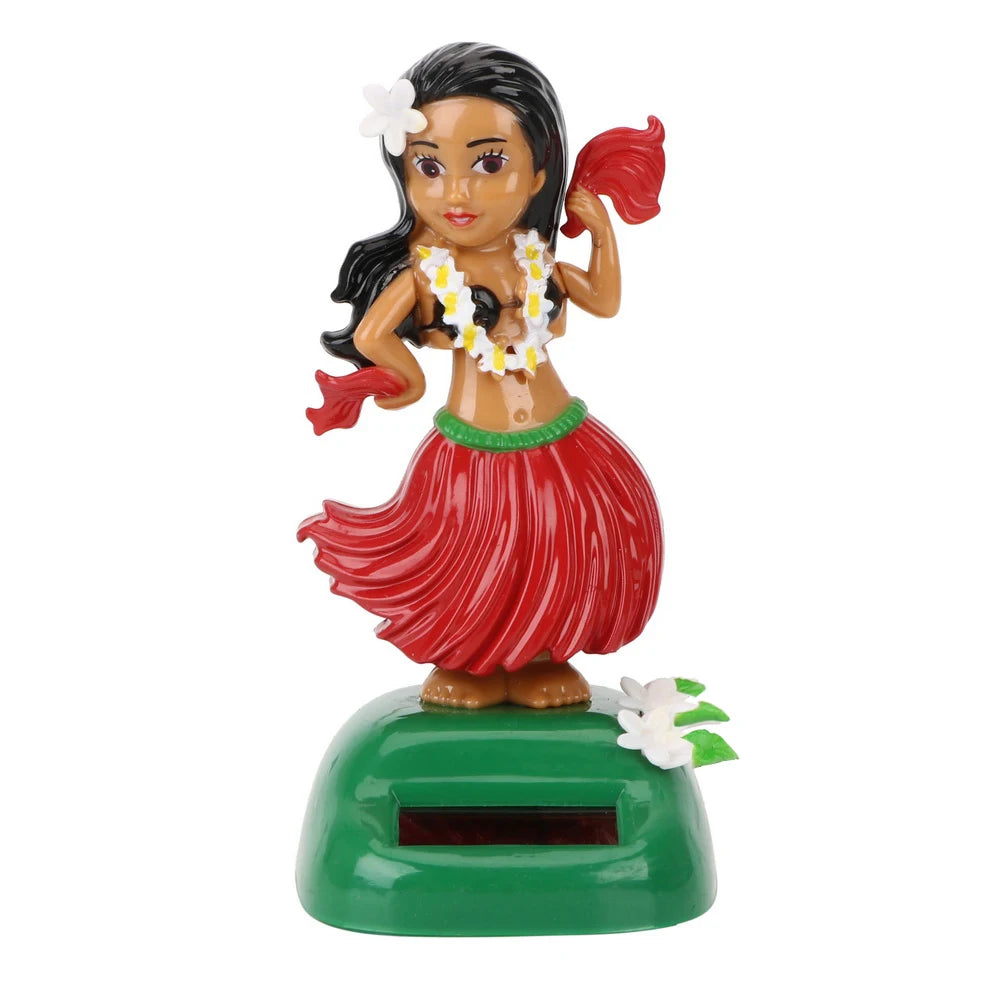 Car Decoration Hawaii Girl Interior Accessories Car Ornaments Auto Interior Shaking Head Toy Solar Hula Decompression