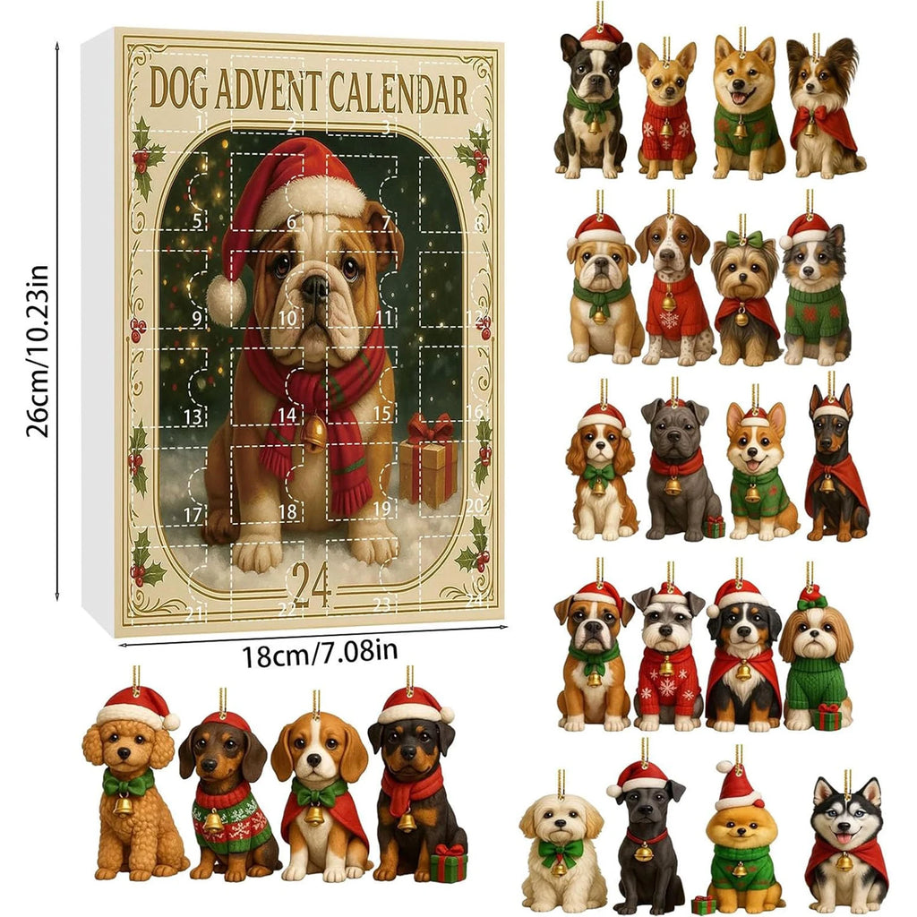 Dog/Dragon/Cat 24 Days Christmas Countdown Calendar Christmas Advent Calendar Xmas Countdown Calendar for Dog Lovers 2D