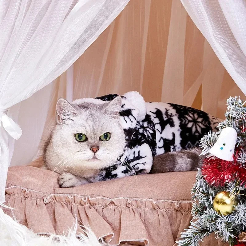 Dog Christmas holiday clothes super soft coral fleece pet clothes warm cotton coatsoft coral fleece clothes for autumn winter