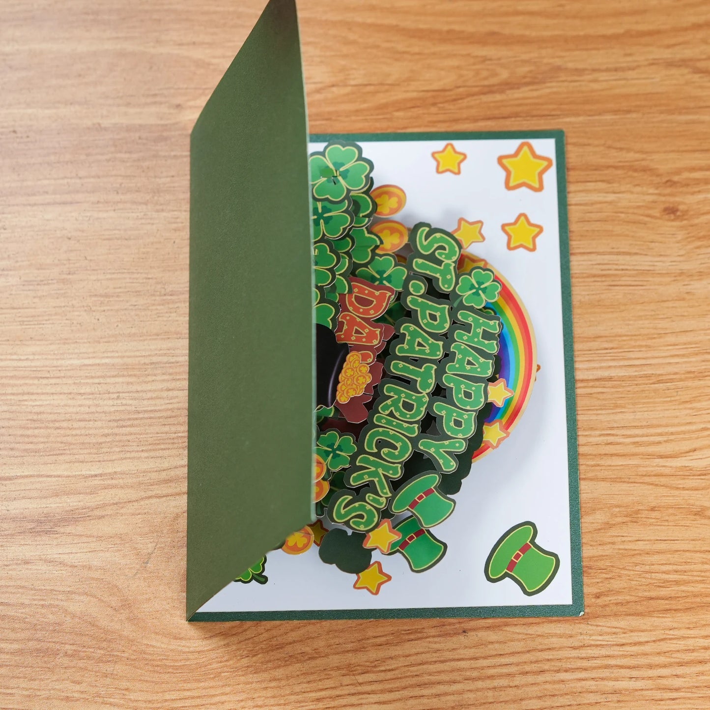 Happy St Patrick's Day Pop Up Card 3D Greeting Cards Festival Gift Clover