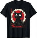 Cute Black Cat Japanese Anime T-shirt