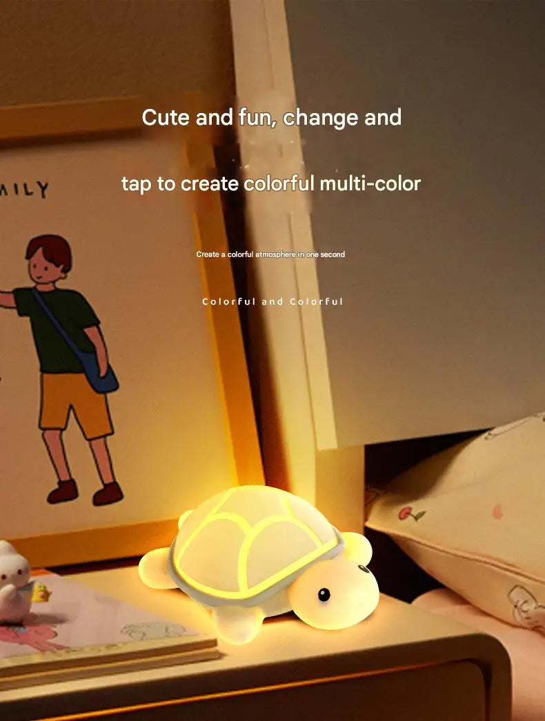 Led Turtle Night Light Cute Silicone Animal Cartoon Soft Lamp Touch Nightlight Children Sleep Light Room Bedside Decoration Gift