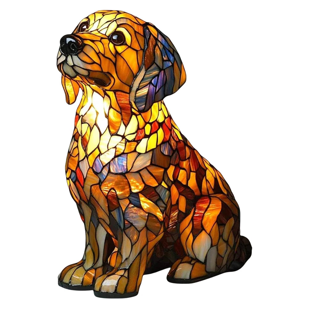 Dog Glass Lamp