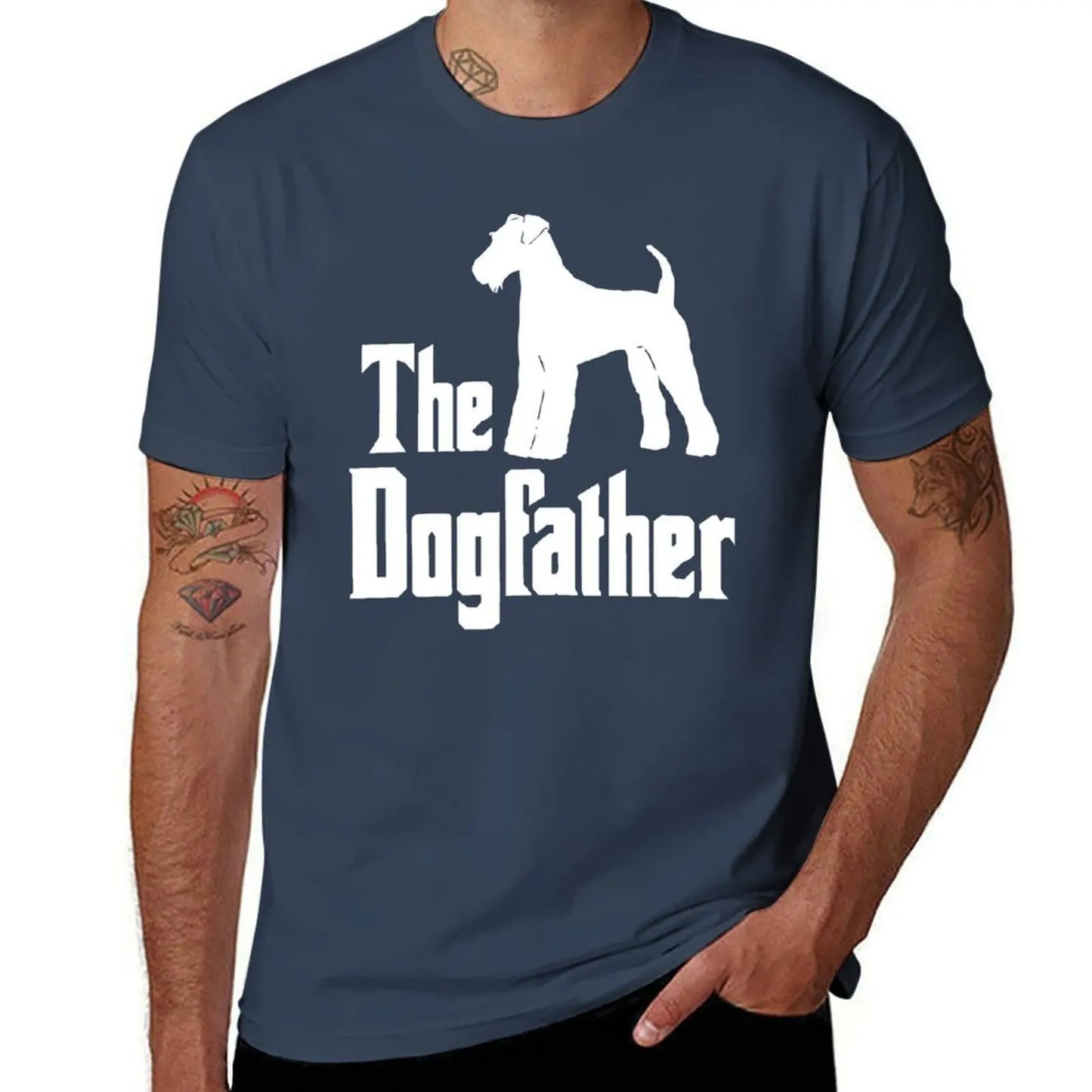 The Dogfather Airedale Terrier silhouette funny T-Shirt