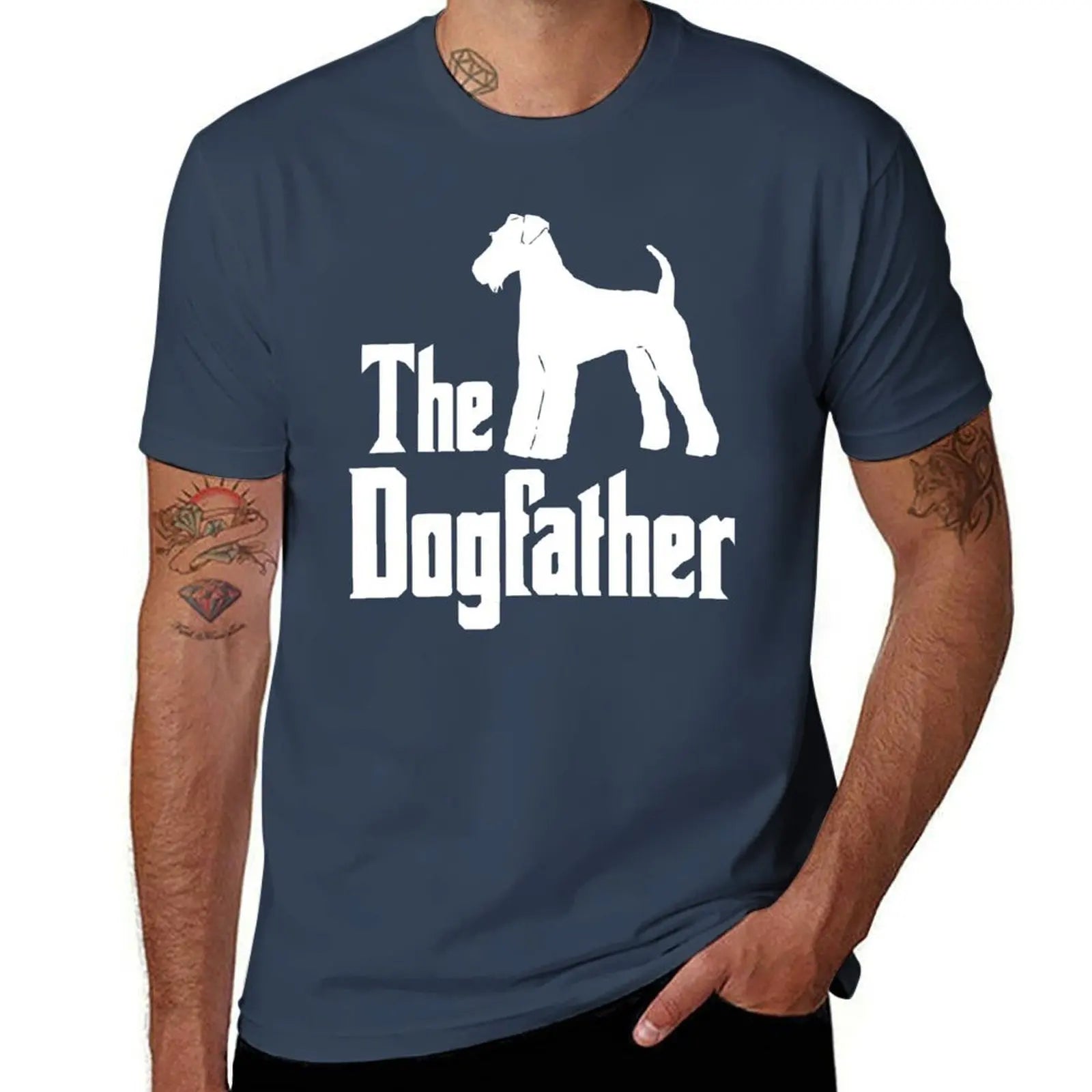 The Dogfather Airedale Terrier silhouette funny T-Shirt