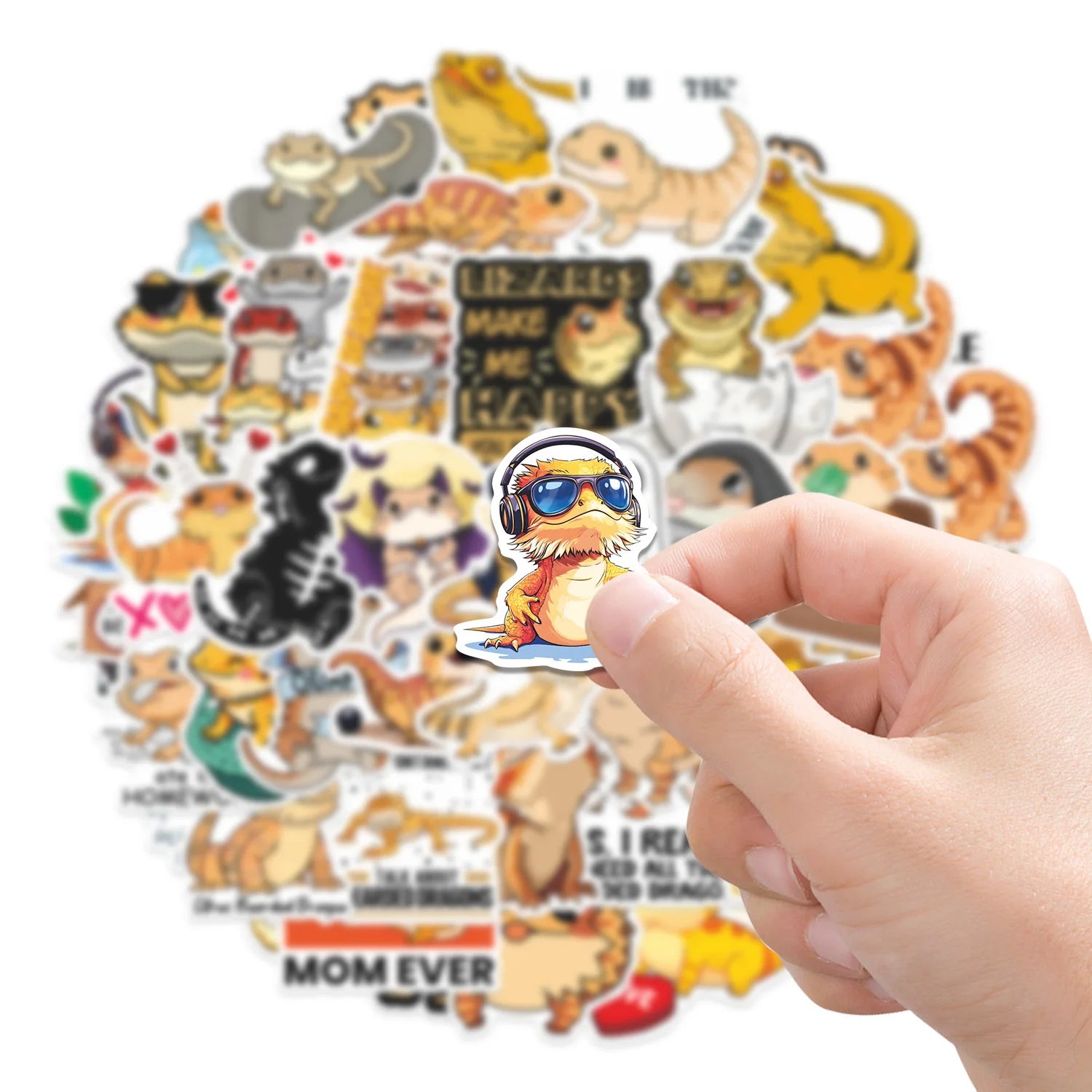 50Pcs  Bearded Dragon Stickers DIY Stickers Scrapbooking Phone Luggage Skateboard Waterproof Decals