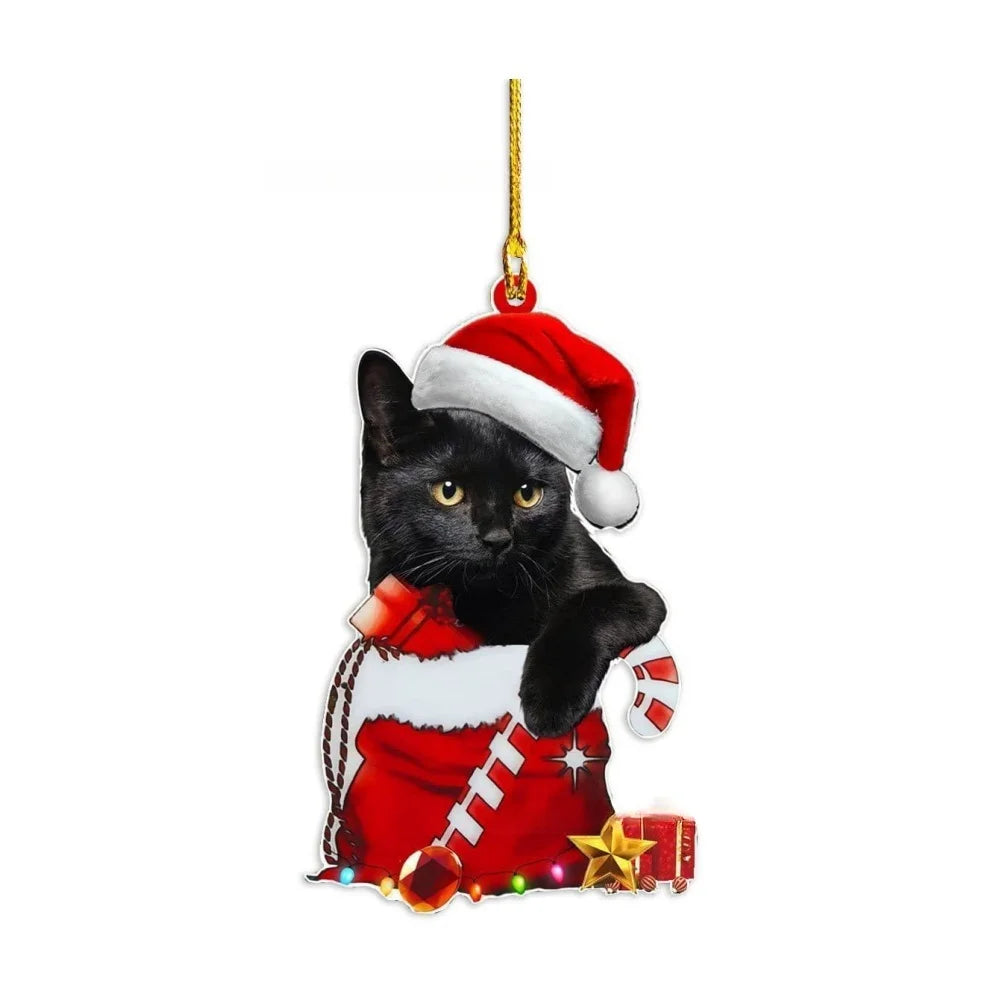 Black Cat Christmas Ornament