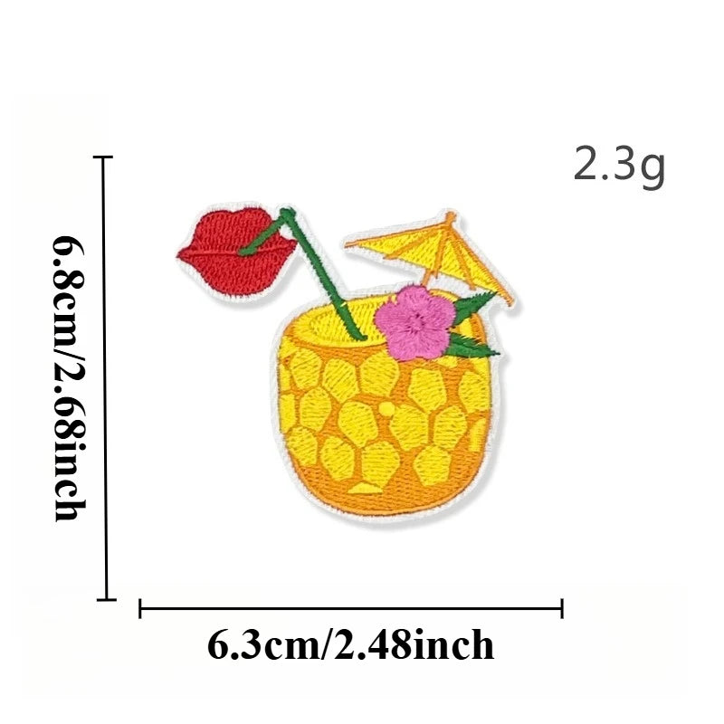 Summer Hot Hawaii Beaches Sun Hula Sea Iron-on Sew Embroidery Badge Patches DIY T-shirt Hat Backpack Clothing Appliques Sticker