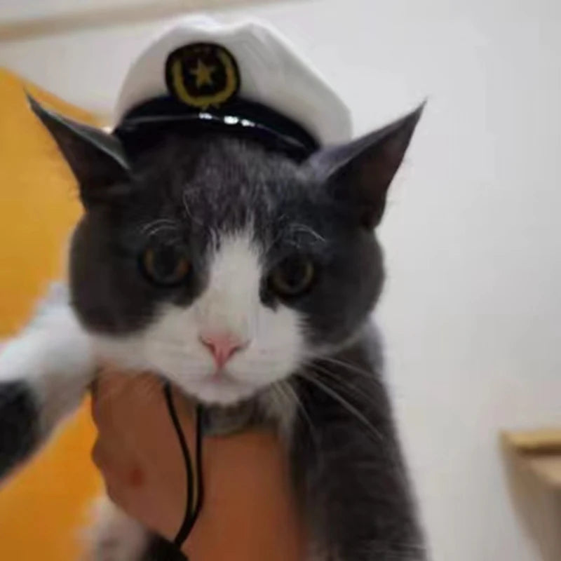 Halloween Pet Cat Dog Cap Funny Pet Product For Photography Cosplay Police Hat Holiday Costume Chihuahua Yorkshire Accessories