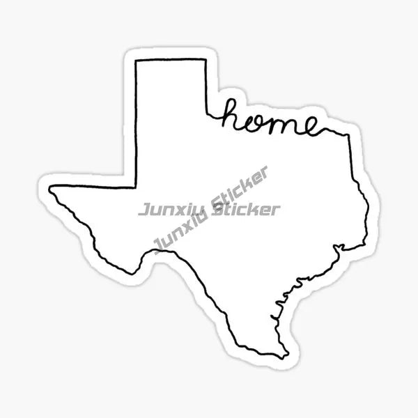 Texas Map Emblem Creative PVC Sticker for Decorate Car Van Truck Bicycle Window Wall Fridge Helmet Motorcycle Decal Accessorie