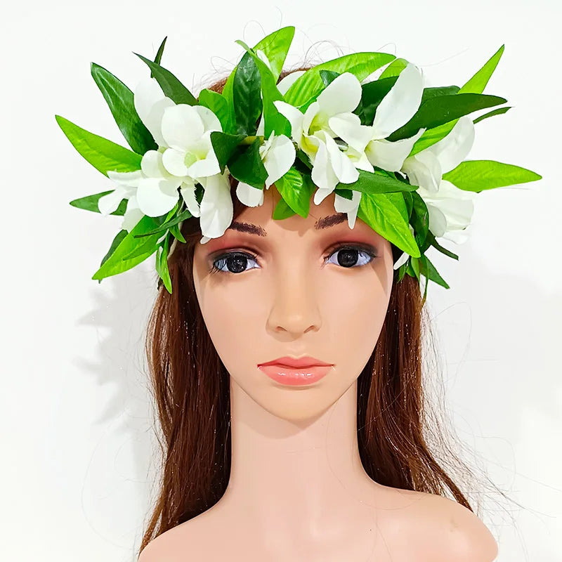 Popular Hawaii Maile Lei Double Ti Leaf With Strand of Purple White Orchids 2025 Graduation Wedding Luau Birthday Celebration