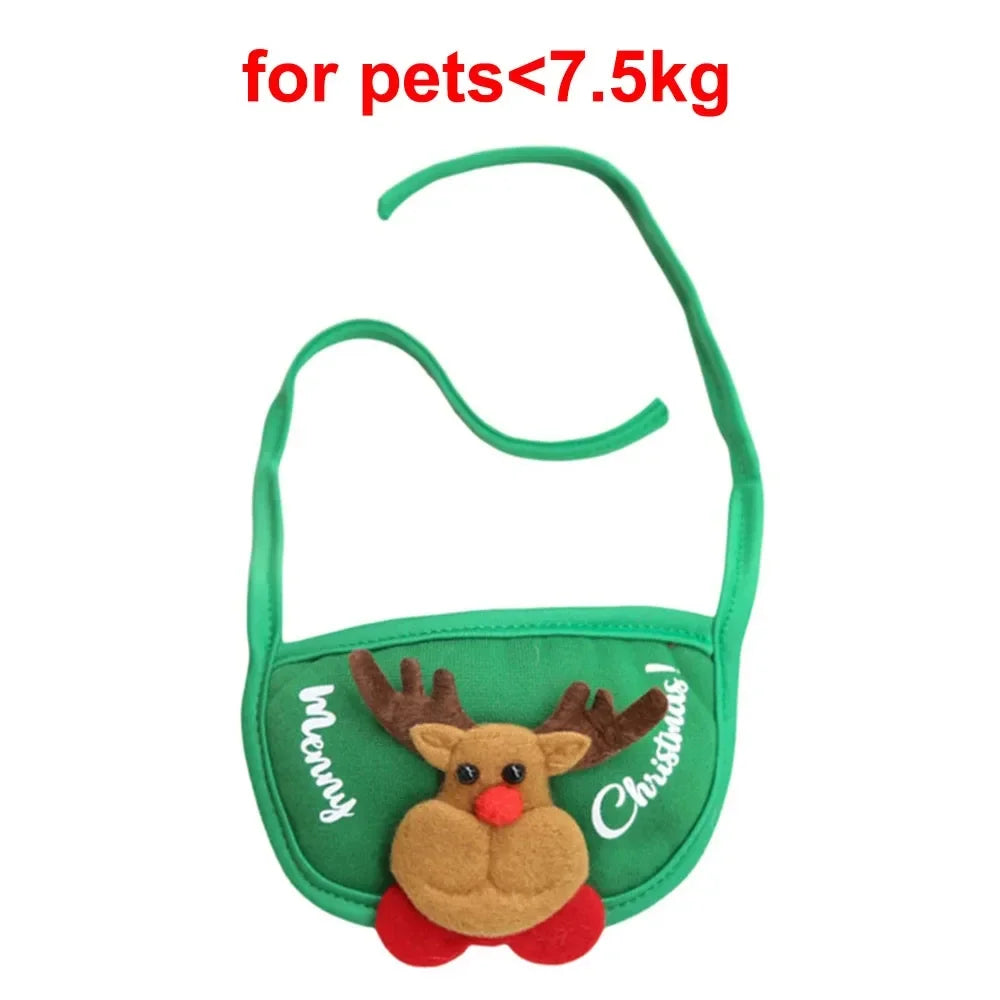 Funny Dog Christmas Hat Pets Santa Bibs New Year Party Cosplay Costume Puppy Cap Cute Cats Bandana Clothes Accessories Gift