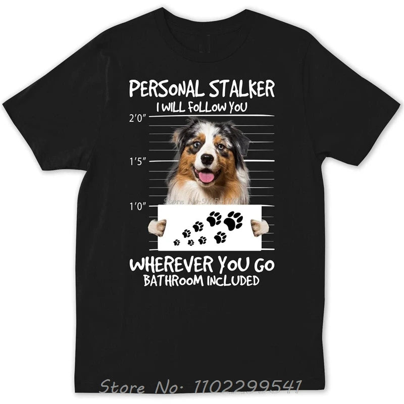 Men Tees Harajuku Streetwear Aussie Man Australian Shepherd Gift Funny Dog Gift For Her Him Dad Christma T-shirt Graphic Summer