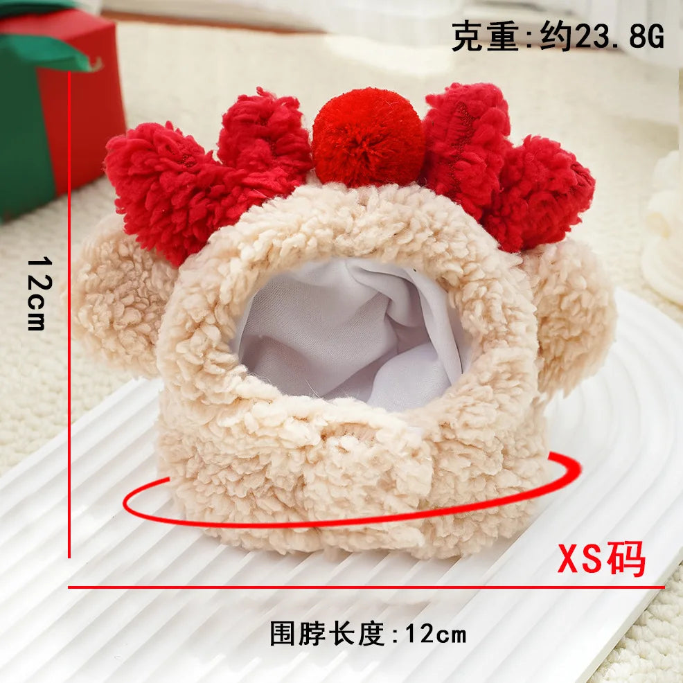 Christmas Santa Hat Dog Christmas Outfit Costume Hat and Scarf Winter Pet Accessory for Small Medium Large Dog
