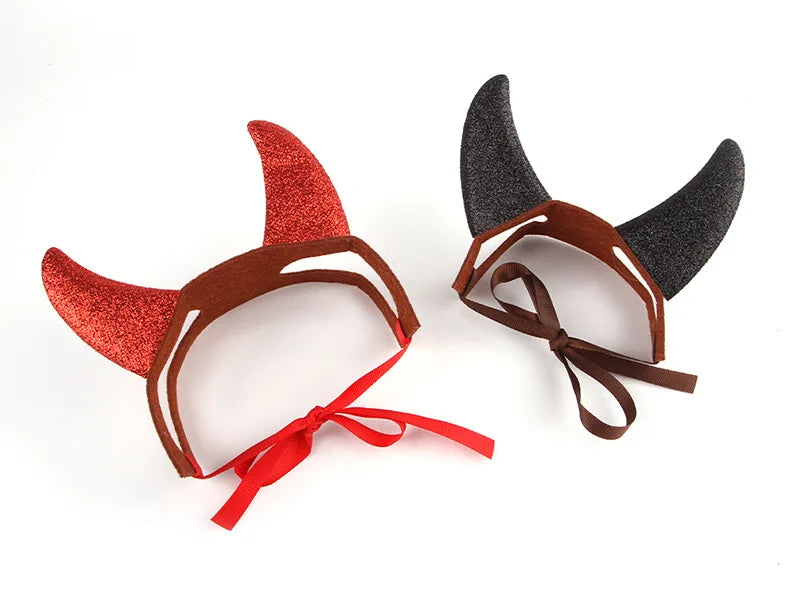Halloween Dog Headband Pet Costume Cow Horns Funny Decorations Cat Headwear Halloween Pet Accessories Puppy Accessories