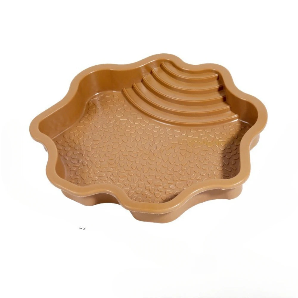 Turtles Bathing Pool Water Bowl with Slip Proof 35x28.50cm Friendly Habitat with Steps for Reptiles Resting and Soaking