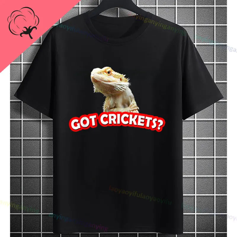 Men's "Bruh" Bearded Dragon Graphic T-Shirt Pure Cotton Short-sleeve Humor Style Tee Perfect Gift for Reptile Lovers