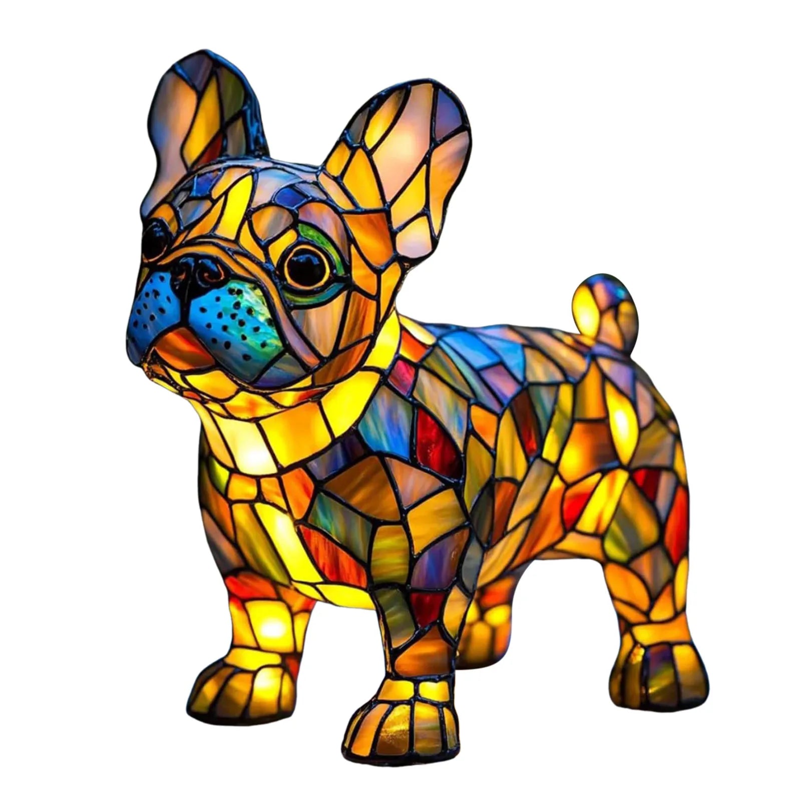 French Bulldog, Pomeranian, Pug, Yorkshire Terrier Glass Lamp
